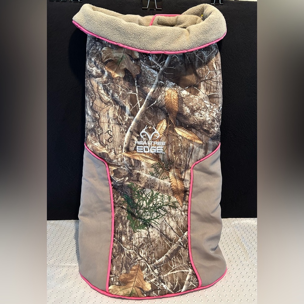 RealTree Edge 3XL Waterproof Camo Fleece Lined Dog Coat Jacket Pink Trim
